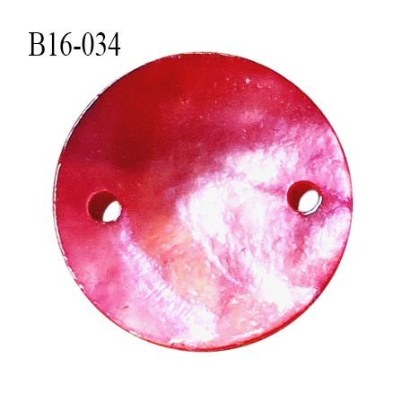 Bouton nacre 15 mm couleur rose diamètre 15 mm 2 trous prix à la pièce