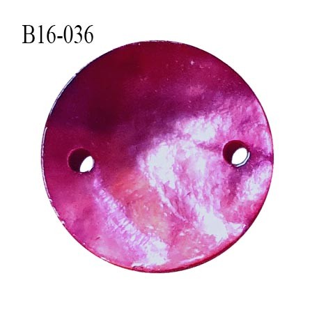 Bouton nacre 15 mm couleur violet diamètre 15 mm 2 trous prix à la pièce