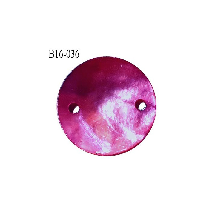 Bouton nacre 15 mm couleur violet diamètre 15 mm 2 trous prix à la pièce