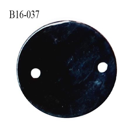 Bouton nacre 15 mm couleur noir diamètre 15 mm 2 trous prix à la pièce