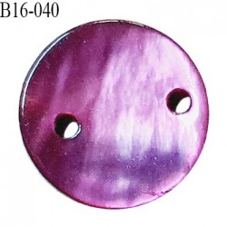 Bouton nacre 15 mm couleur violet diamètre 15 mm 2 trous prix à la pièce