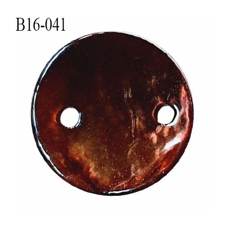 Bouton nacre 15 mm couleur marron diamètre 15 mm 2 trous prix à la pièce