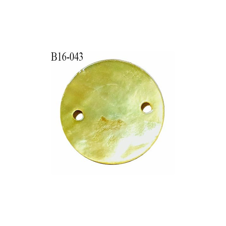 Bouton nacre 15 mm couleur anis diamètre 15 mm 2 trous prix à la pièce