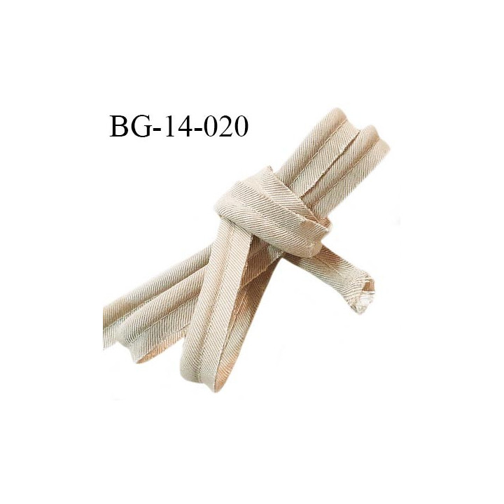 Passepoil 14 mm couleur beige largeur 14 mm avec lien cordon coton intérieur 6 mm prix au mètre