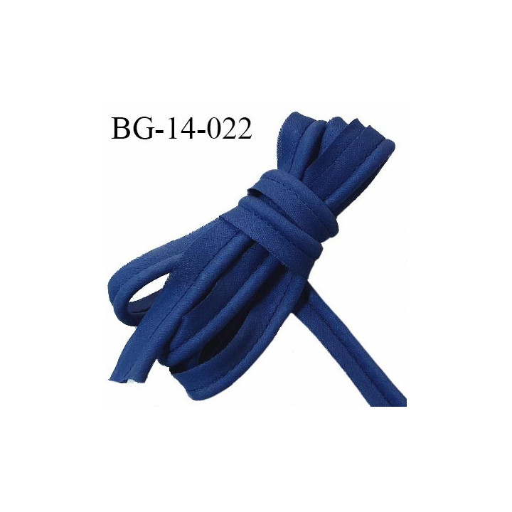 Passepoil 14 mm couleur bleu largeur 14 mm avec lien cordon coton intérieur 3 mm prix au mètre