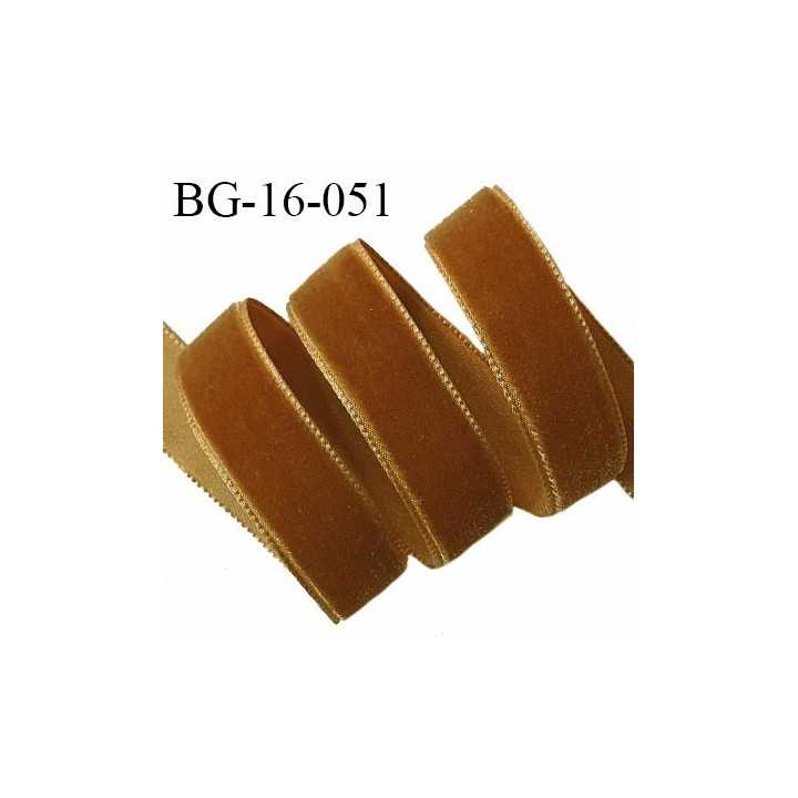 Galon ruban velours 16 mm couleur caramel largeur 16 mm prix au mètre