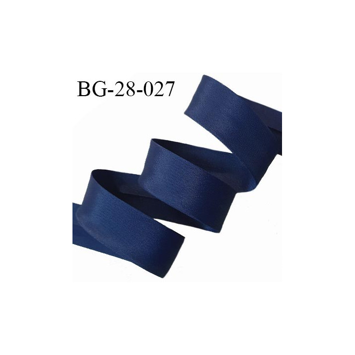 Biais plié 28 mm synthétique couleur bleu marine largeur 28 mm 2 rebords pliés à l'intérieur de 14 mm prix au mètre
