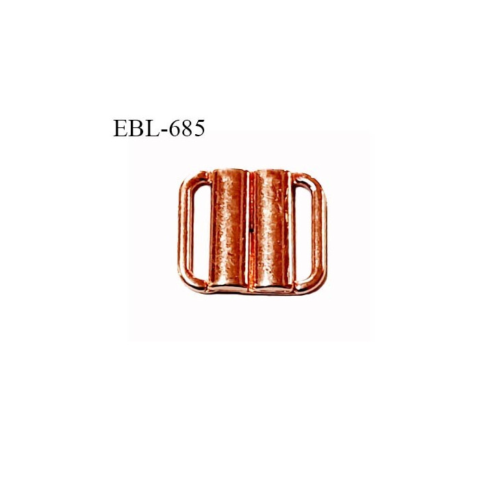 Boucle clip 18 mm attache réglette pour lingerie  en métal couleur cuivre largeur du passage intérieur 14 mm prix à l'unité