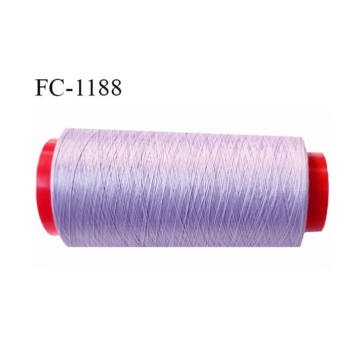 Cone 2000 m fil mousse polyamide n°120 couleur lilas clair longueur 2000 mètres bobiné en France