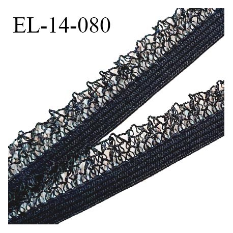 Elastique 14 mm lingerie picot dentelle couleur noir haut de gamme prix au mètre