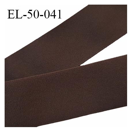 Elastique plat 50 mm couleur marron doux au toucher largeur 50 mm allongement +100% prix au mètre