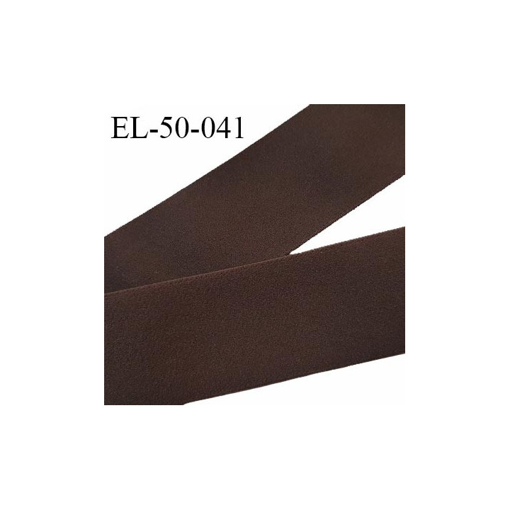 Elastique plat 50 mm couleur marron doux au toucher largeur 50 mm allongement +100% prix au mètre