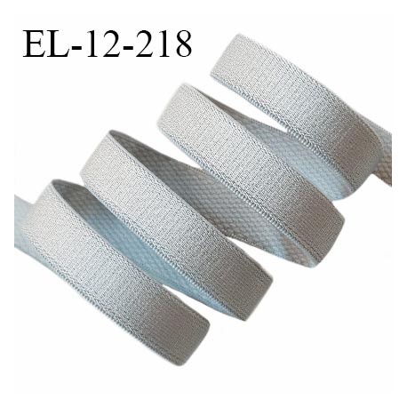 Elastique lingerie 12 mm haut de gamme couleur gris brillant largeur 12 mm fabriqué en France prix au mètre