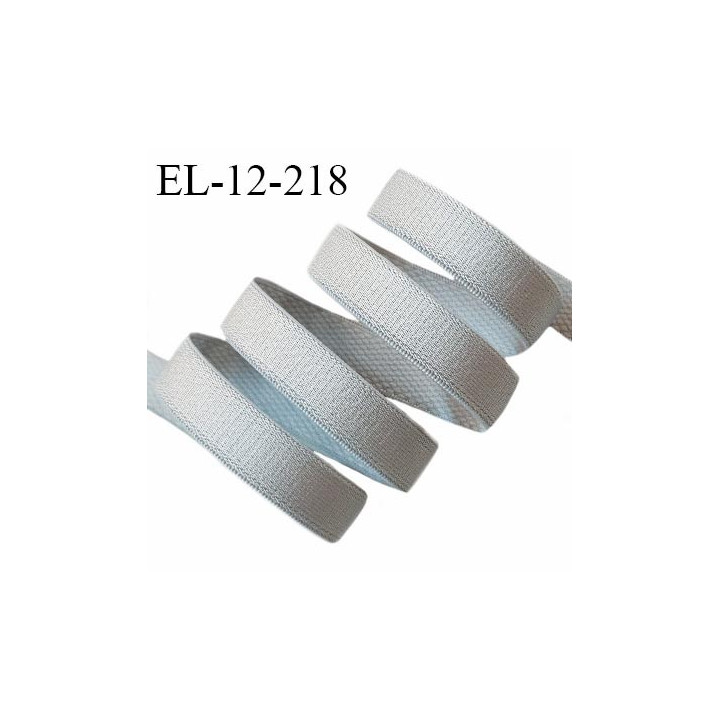 Elastique lingerie 12 mm haut de gamme couleur gris brillant largeur 12 mm fabriqué en France prix au mètre