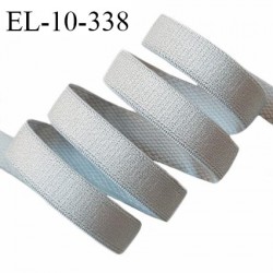 Elastique lingerie 10 mm haut de gamme couleur gris brillant bonne élasticité allongement +70% largeur 10 mm prix au mètre