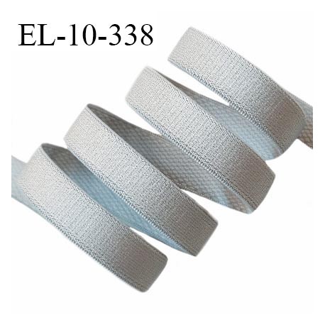 Elastique lingerie 10 mm haut de gamme couleur gris brillant bonne élasticité allongement +70% largeur 10 mm prix au mètre