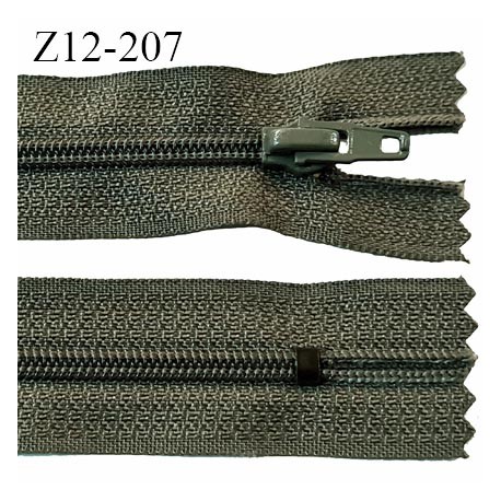 Fermeture zip 12 cm non séparable couleur vert kaki largeur 2.5 cm zip nylon longueur 12 cm largeur 4 mm prix à la pièce
