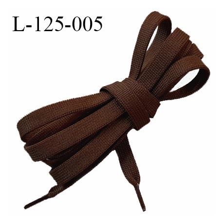 Lacet plat 125 cm couleur marron largeur 8 mm longueur 125 cm embout gainé prix pour une paire