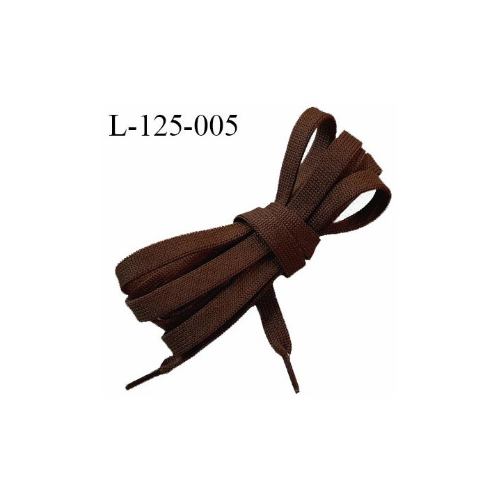 Lacet plat 125 cm couleur marron largeur 8 mm longueur 125 cm embout gainé prix pour une paire