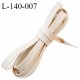 Lacet plat 140 cm couleur beige ciré largeur 8 mm longueur 140 cm embout gainé prix pour une paire