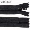 Fermeture zip 15 cm couleur gris anthracite non séparable largeur 2.5 cm glissière nylon 4 mm longueur 15 cm prix à l'unité