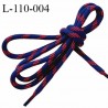 Lacet rond 110 cm couleur bleu et rouge diamètre 5.5 mm longueur 110 cm embout gainé prix pour une paire