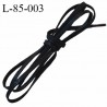 Lacet plat 85 cm couleur noir ciré largeur 3 mm longueur 85 cm embout gainé prix pour une paire