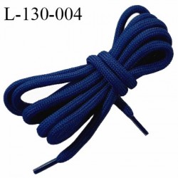 Lacet rond 130 cm couleur bleu marine diamètre 5 mm longueur 130 cm embout gainé prix pour une paire