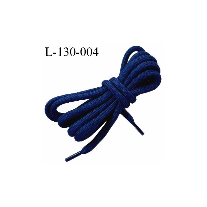 Lacet rond 130 cm couleur bleu marine diamètre 5 mm longueur 130 cm embout gainé prix pour une paire