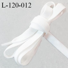 Lacet plat 120 cm couleur naturel en jersey largeur 10 mm  longueur 120 cm embout gainé prix pour une paire