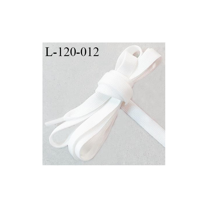 Lacet plat 120 cm couleur naturel en jersey largeur 10 mm  longueur 120 cm embout gainé prix pour une paire