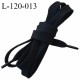 Lacet plat 120 cm couleur noir largeur 9 mm longueur 120 cm embout gainé prix pour une paire