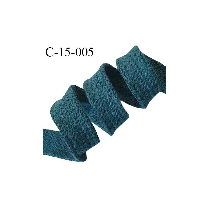 Cordon galon lacet tube largeur 15 mm couleur vert canard prix au mètre