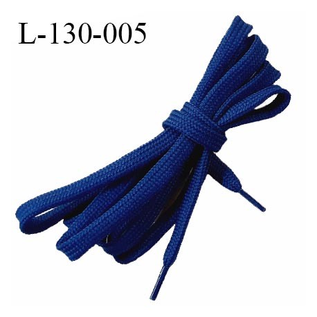 Lacet plat 130 cm couleur bleu marine diamètre 7 mm longueur 130 cm embout gainé prix pour une paire