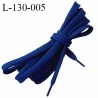 Lacet plat 130 cm couleur bleu marine diamètre 7 mm longueur 130 cm embout gainé prix pour une paire