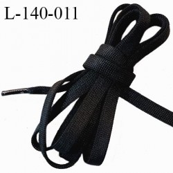 Lacet plat 140 cm couleur noir largeur 7.5 mm longueur 140 cm embout gainé prix pour une paire