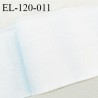 Elastique plat 120 mm couleur blanc brillant brodé sur les bords bonne élasticité allongement +100% largeur 120 mm prix au mètre