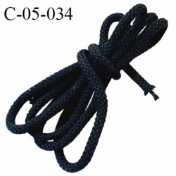 Cordon 5 mm très solide couleur noir avec petit cordon intérieur de 2 mm de diamètre prix au mètre