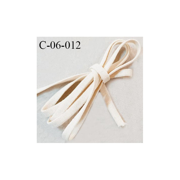 Cordon galon lacet tube largeur 6 mm couleur beige clair prix au mètre