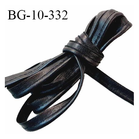 Passepoil simili cuir 10 mm couleur noir largeur 10 mm avec lien cordon coton intérieur 2 mm prix du mètre