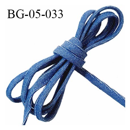 Biais cache armature 5 mm couleur bleu effet jean largeur 5 mm prix au mètre