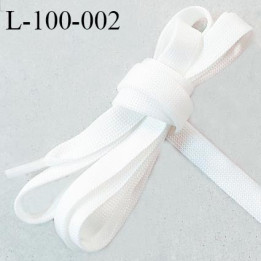 Lacet plat 100 cm couleur naturel en jersey largeur 10 mm  longueur 100 cm embout gainé prix pour une paire