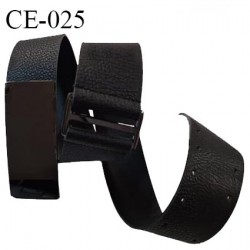 Ceinture 110 cm imitation cuir couleur anthracite avec boucle effet miroir longueur 110 cm largeur 6 cm prix à l'unité