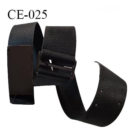 Ceinture 110 cm imitation cuir couleur anthracite avec boucle effet miroir longueur 110 cm largeur 6 cm prix à l'unité