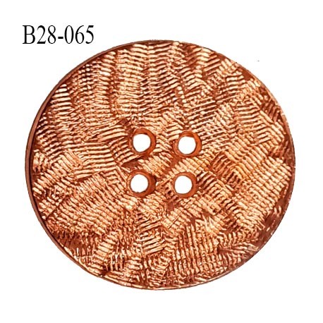 Bouton 28 mm en métal couleur cuivre brillant 4 trous diamètre 28 mm prix à la pièce