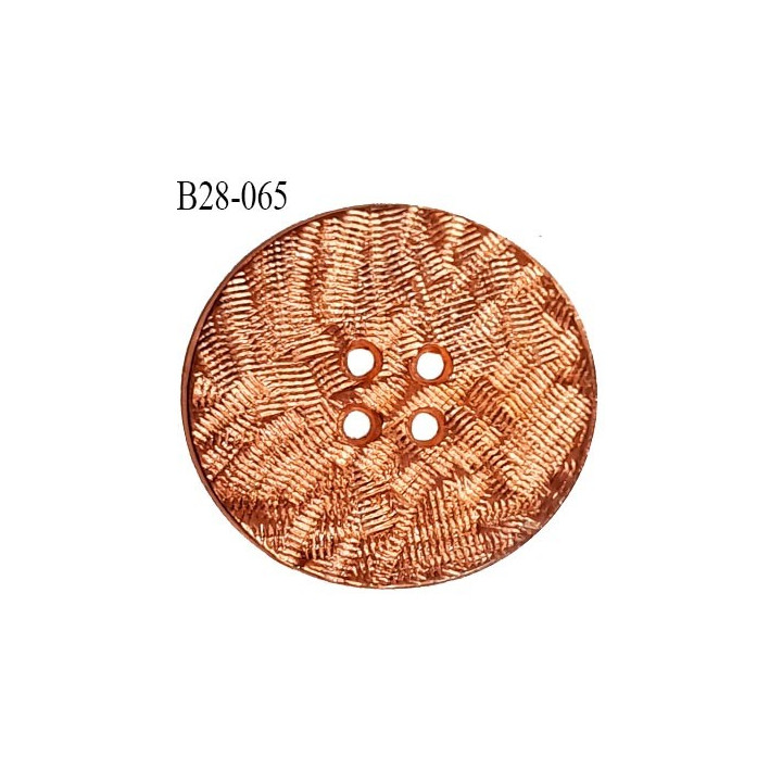 Bouton 28 mm en métal couleur cuivre brillant 4 trous diamètre 28 mm prix à la pièce