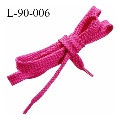 Lacet plat 90 cm couleur rose indien largeur 10 mm longueur 90 cm embout gainé prix pour une paire