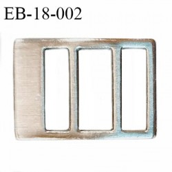 Boucle étrier rectangulaire métal couleur argent largeur intérieure 18 mm extérieur 23 mm hauteur 33 mm prix à la pièce