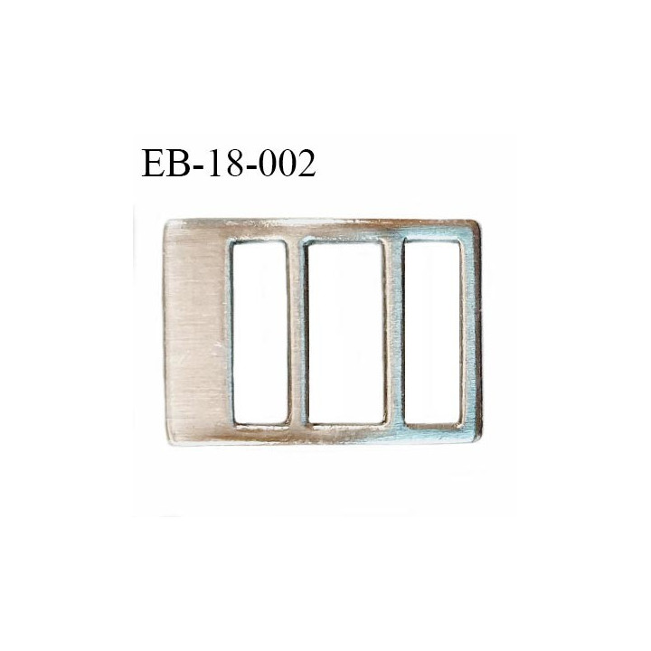 Boucle étrier rectangulaire métal couleur argent largeur intérieure 18 mm extérieur 23 mm hauteur 33 mm prix à la pièce