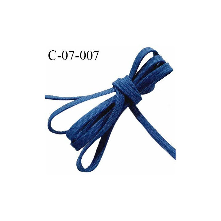 Cordon galon lacet tube largeur 7 mm couleur bleu prix au mètre